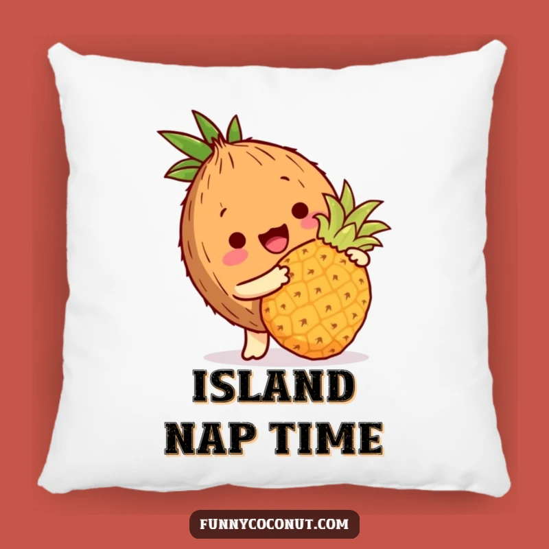 Funny Coconut Pillow: Cozy Tropical Bopping Character Accent Gift