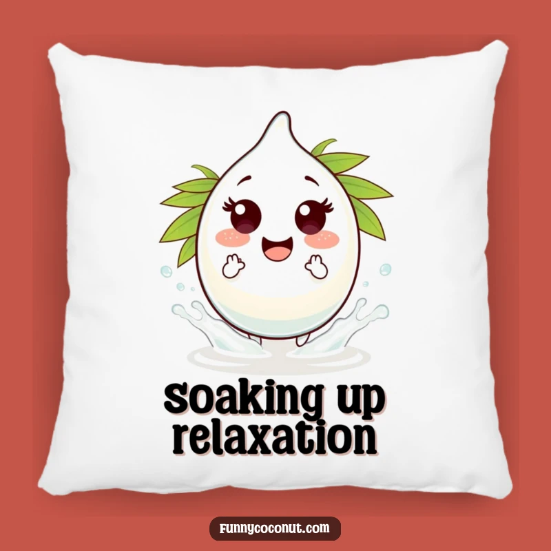 Funny Coconut Water Droplet Splash Pillow: Cozy Up with Playful Comfort