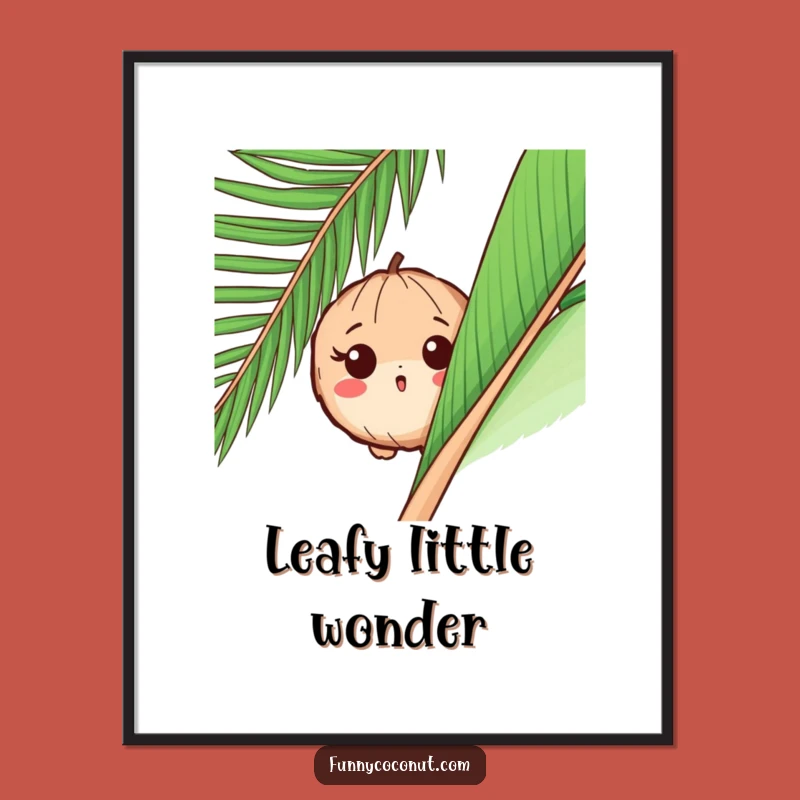 Funny Digital Art: Peeking Coconut - Instant Hilarious Tropical Surprise Decor