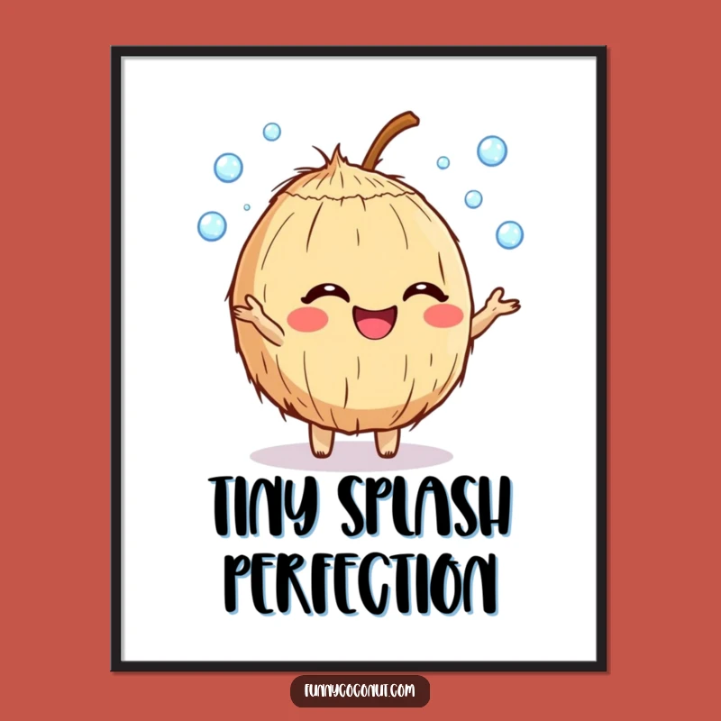 Funny Giggling Coconut Dewdrop Juggler Art: Whimsical Decor Print