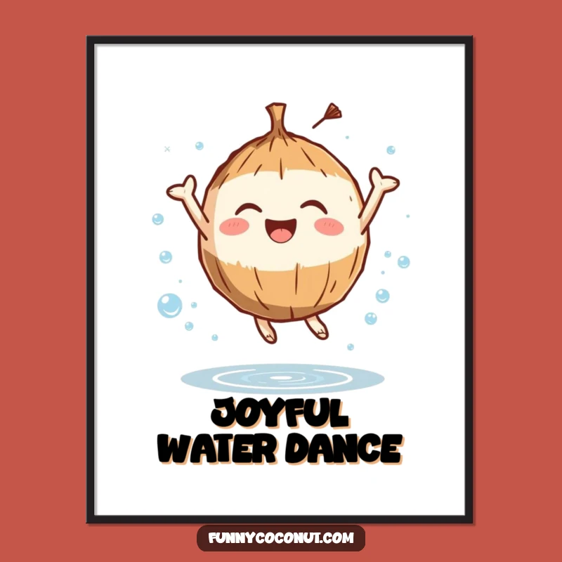 Funny Joyful Coconut Digital Print: Instant Refreshing Wall Decor