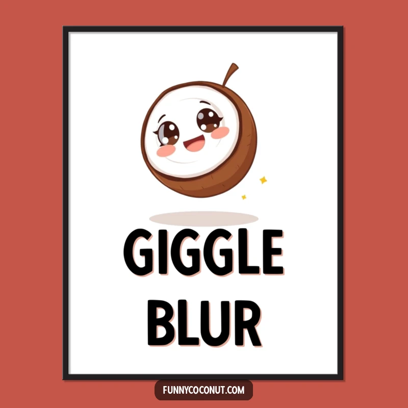 Funny Giggling Coconut Rolling Digital Art - Hilarious Decor