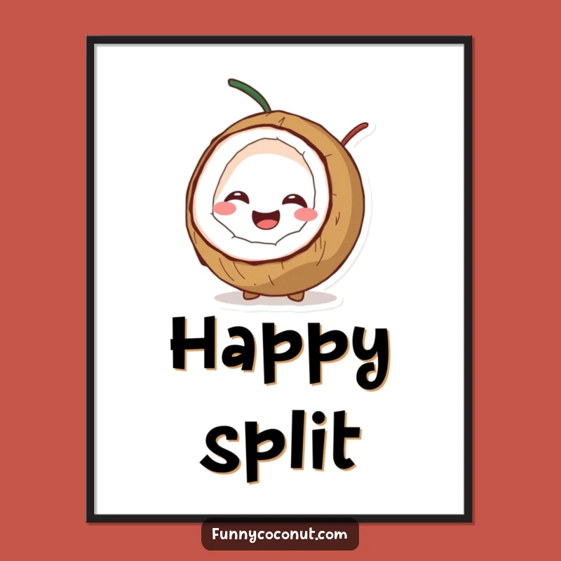 Funny Giggling Coconut Digital Art: Instant Hilarious Decor Funny Gift