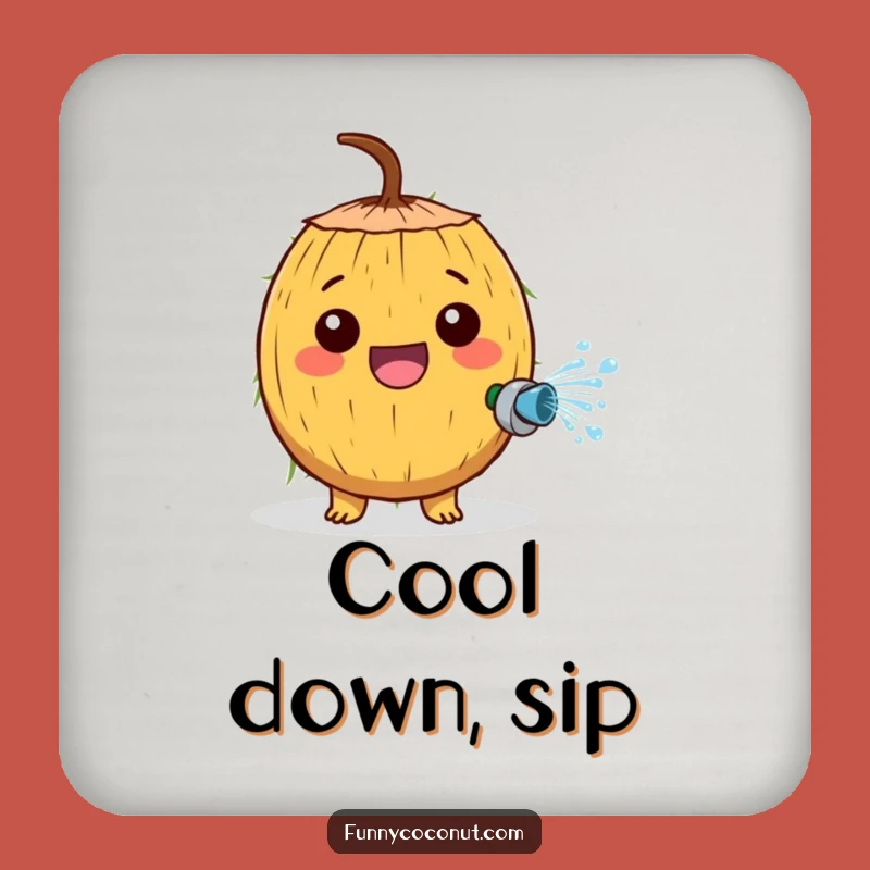 Funny Watering Coconut Drink Coaster: Protect Surfaces with Playful Fun Gift