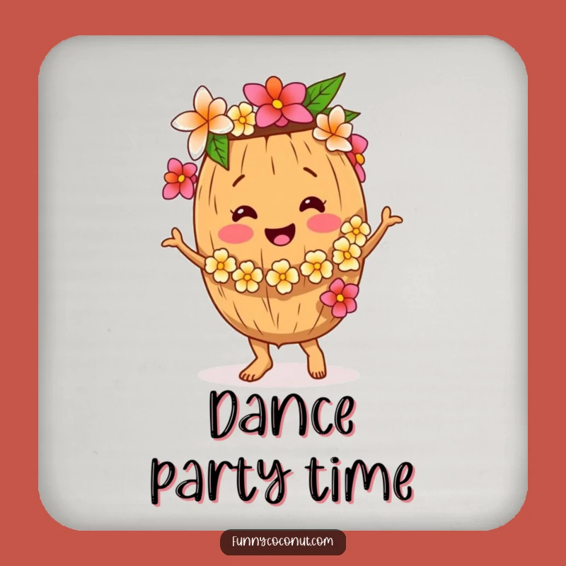 Funny Coconut Dancer Drink Coaster: Protect Surfaces with Festive Flair