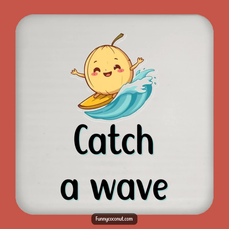 Funny Banana Peel Surfing Coconut Drink Coaster: Protect Surfaces with Fun Gift