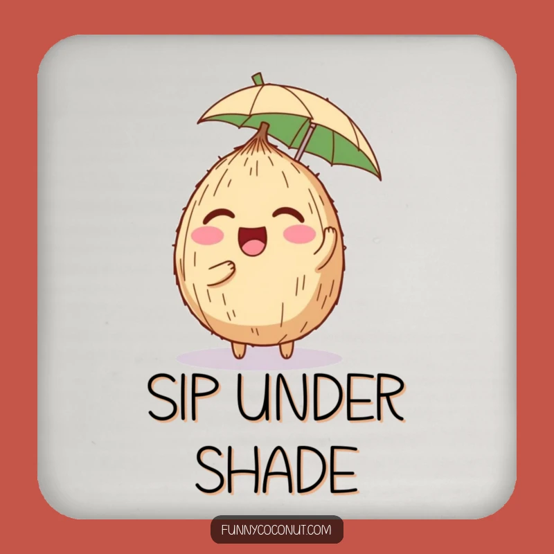 Funny Coconut Coaster: Giggling Character Table Protector, Quirky Humorous Gift