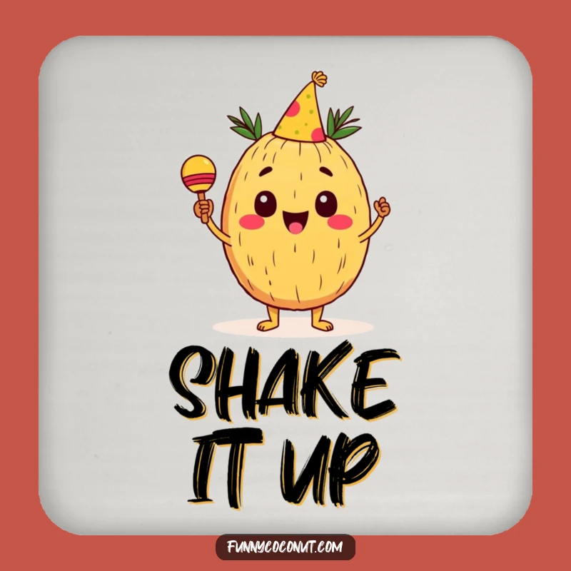 Funny Coconut Drink Coaster: Cheerful Party Protector, Fun and Hilarious Gift!