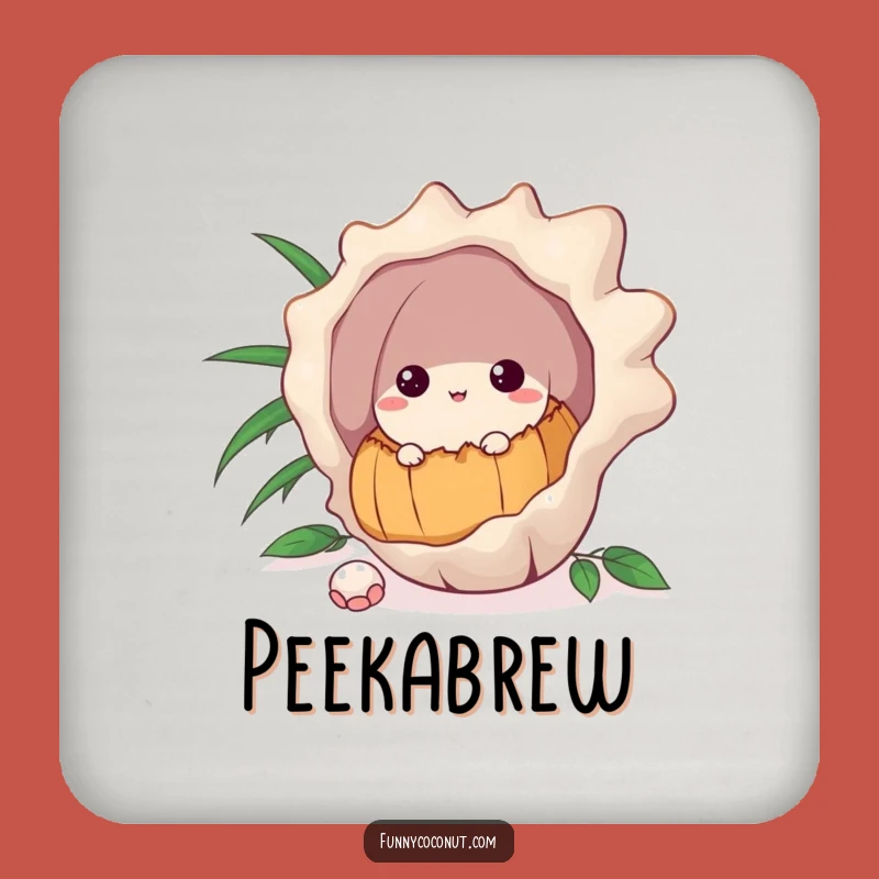 Funny Coconut Drink Coaster: Curious Peek Accessory for Your Table