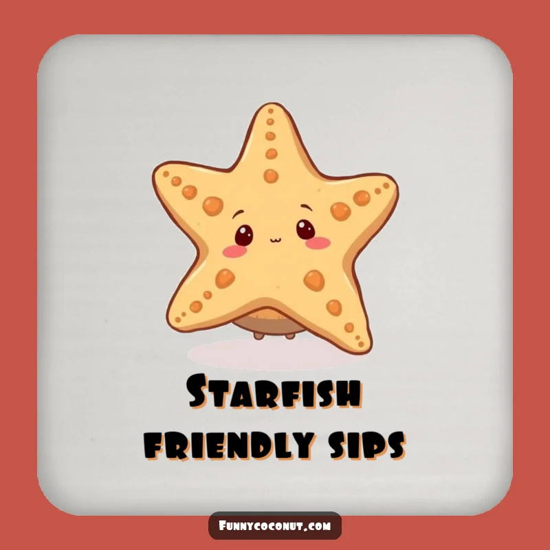 Funny Coconut Starfish Coaster: Protect Surfaces with Ocean Flair