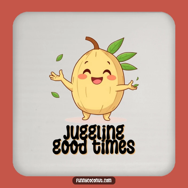 Funny Juggling Coconut Coaster: Protect Surfaces with Tropical Fun