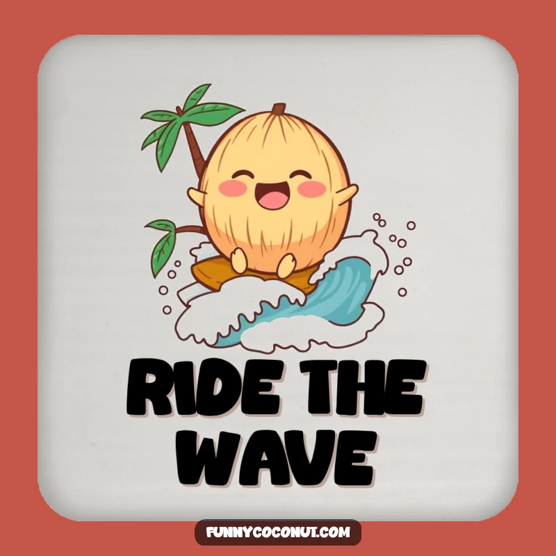 Funny Laughing Coconut Coaster: Protect Surfaces with Surf Smiles