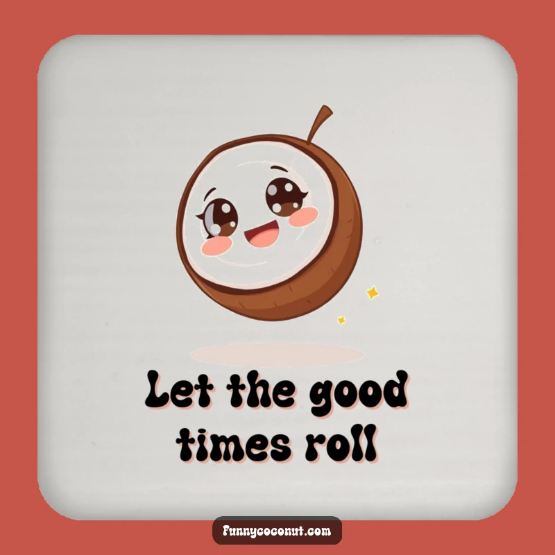 Funny Giggling Coconut Rolling Drink Coaster - Protect Surfaces Gift
