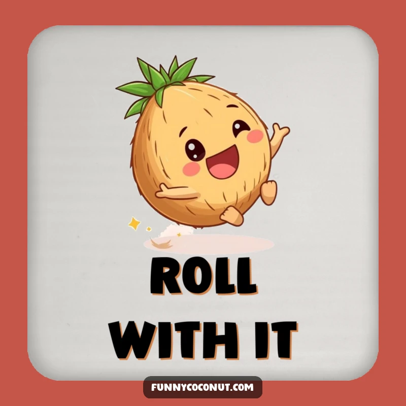 Funny Coconut Coaster: Playful Roll Protection, Charming Funny Gift Set