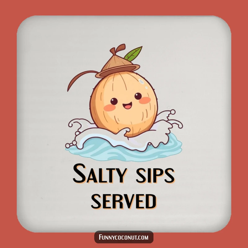 Funny Bobbing Coconut Coaster: Cute Seaside Drink Decor Gift