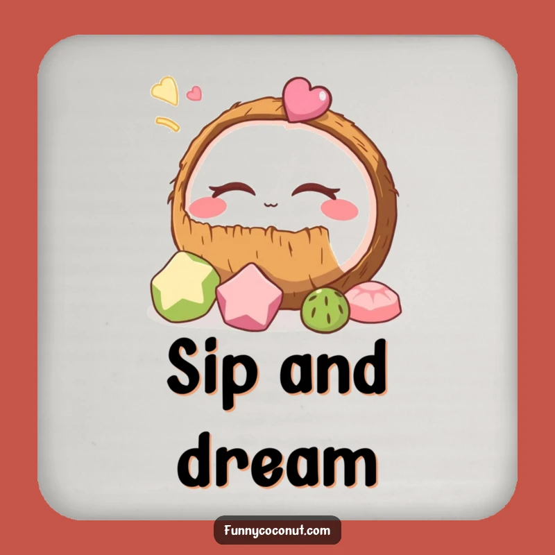 Funny Coconut Dreaming Coaster Set - Protect Your Surfaces with Humor!