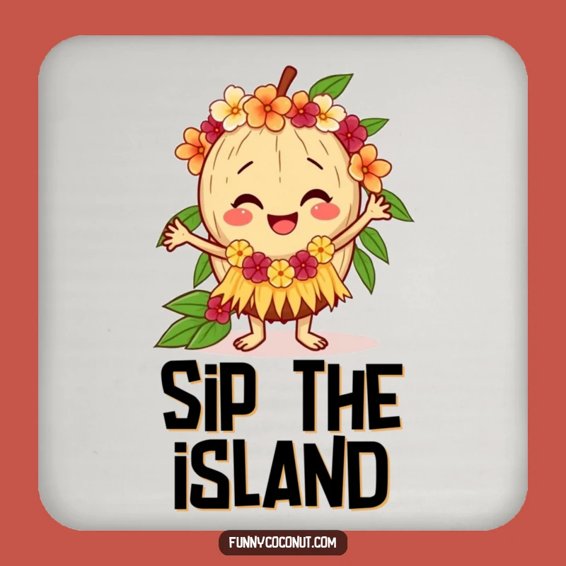 Funny Coconut Coaster: Hula Dance Protection, Charming Funny Gift Set