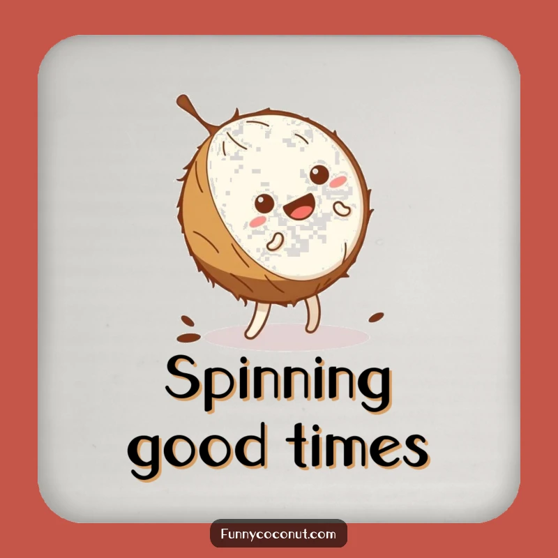 Funny Coconut Cartwheel Coaster: Protect Surfaces with Wobbles