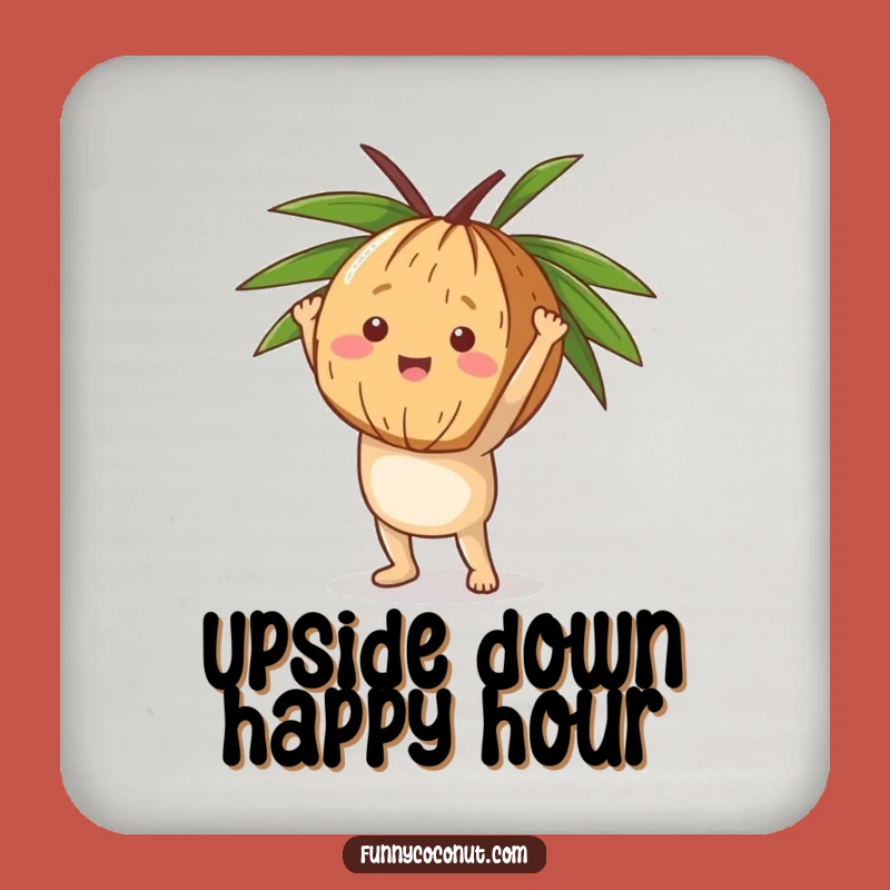 Funny Coconut Handstand Coasters, Tabletop Balance, Hilarious Gift