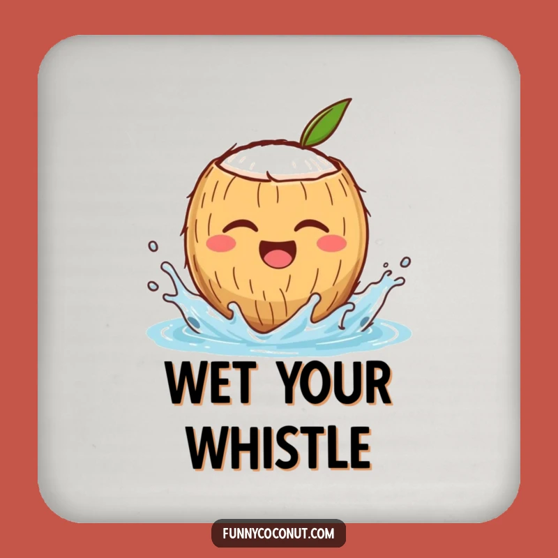 Funny Winking Coconut Coaster: Joyful Splash Protection, Perfect Bar Gift