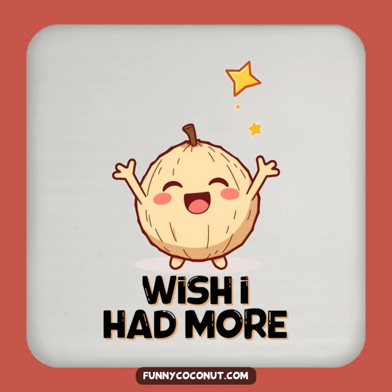 Funny Coconut Drink Coaster: Protect Surfaces with Star Catcher Charm