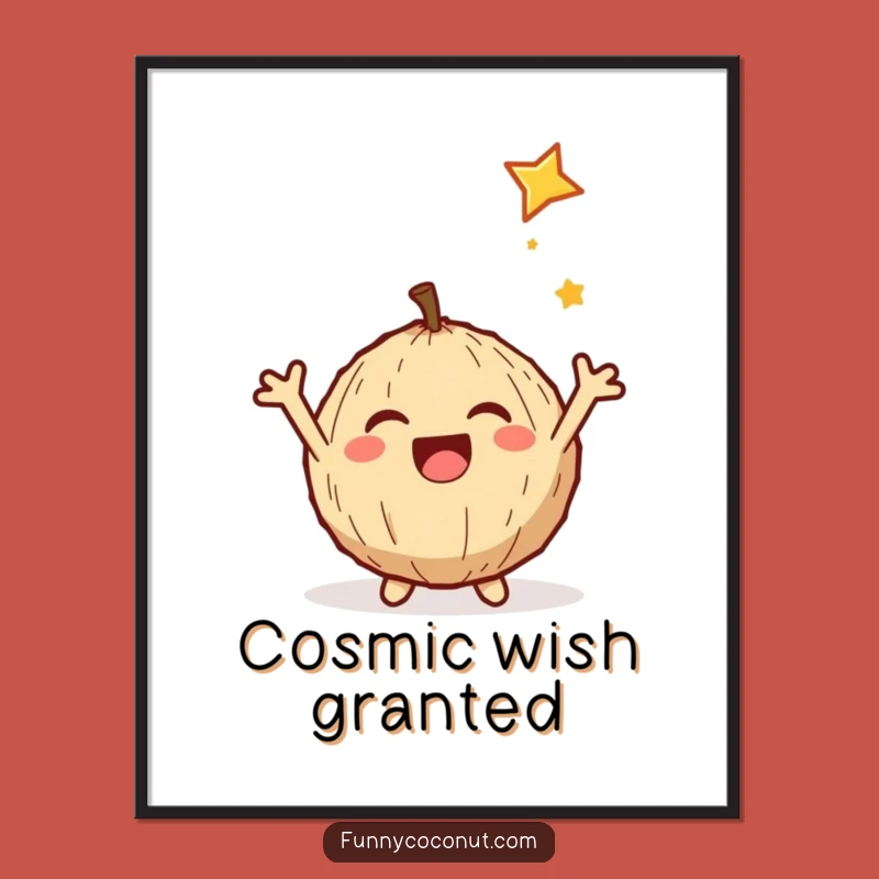 Funny Coconut Poster: Delightful Star Catcher Art for Whimsical Walls