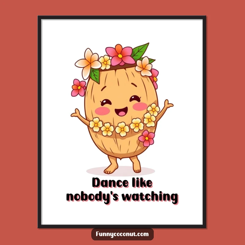 Funny Coconut Dancer Poster: Bring Festive Vibes to Your Walls
