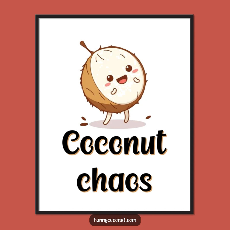 Funny Coconut Cartwheel Poster: Decorate with Wobbling Humor