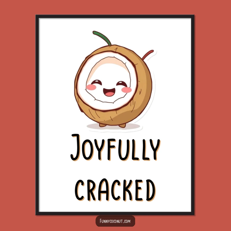 Funny Giggling Coconut Poster: Bring Hilarious Tropical Art Home Funny Gift