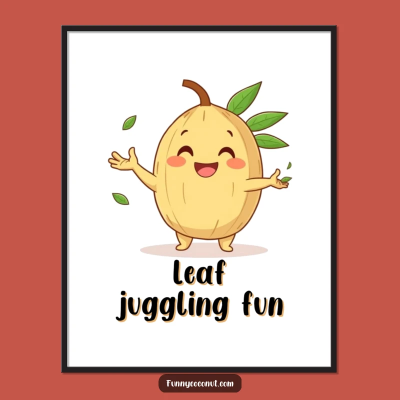Funny Juggling Coconut Poster: Tropical Fun Art for Happy Homes