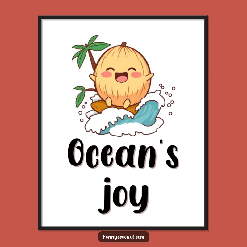 Funny Laughing Coconut Poster: Hang Up Some Joyful Surf Art