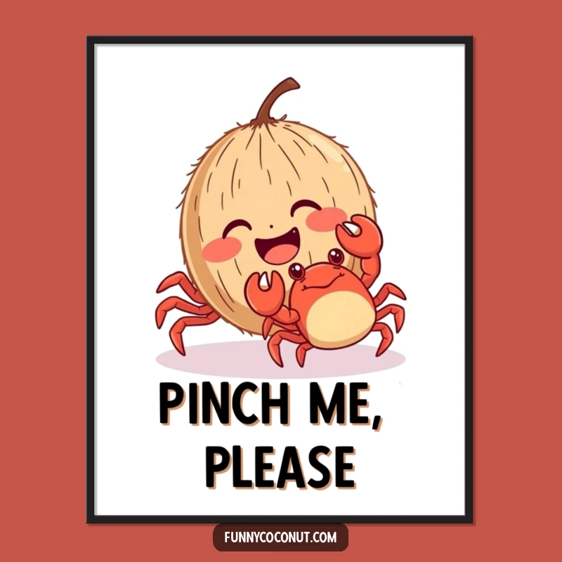 Funny Tickled Coconut Poster: Hilarious Beach Art Print Gift
