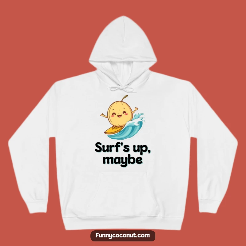 Cozy Funny Banana Peel Surfing Coconut Hoodie: Stay Warm with Bold Fun Gift