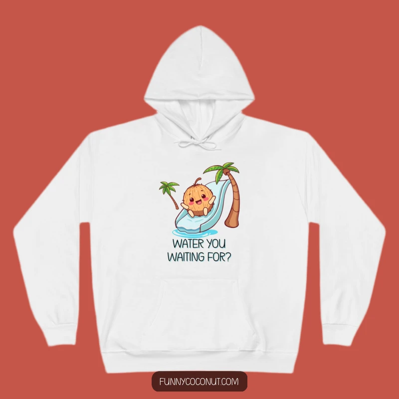 Cozy Funny Coconut Waterslide Hoodie: Warmth and Summer Laughs Gift Idea