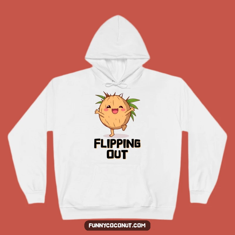 Funny Delighted Coconut Cartwheel Hoodie - Cozy & Hilarious Tropical Apparel