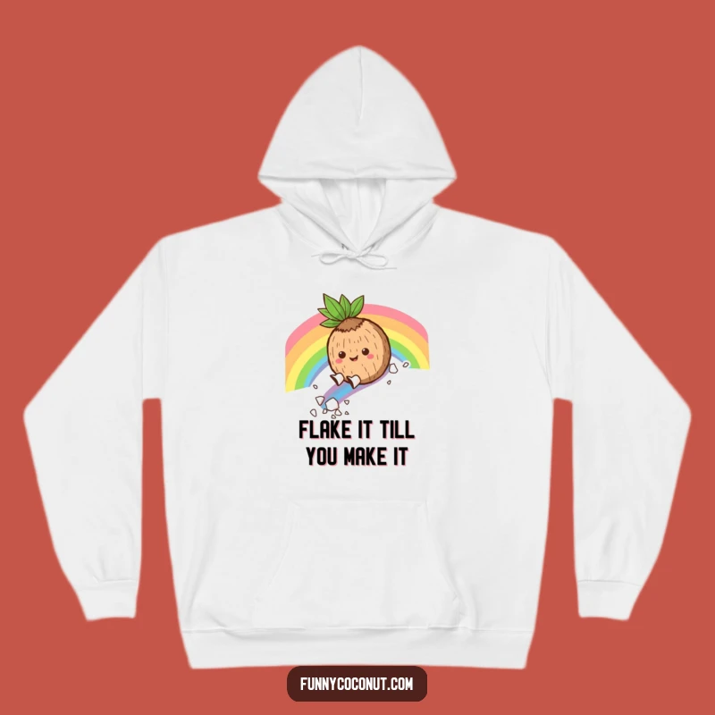 Funny Coconut Rainbow Slide Hoodie: Cozy Comfort and Tropical Humor Gift