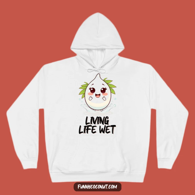 Funny Coconut Water Droplet Splash Hoodie: Stay Cozy with Playful Vibes