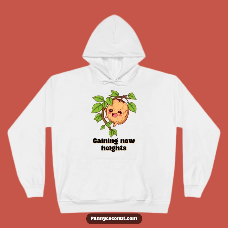 Funny Determined Coconut Hoodie - Cozy Climber, Tropical Spirit, Ideal Humorous Gift