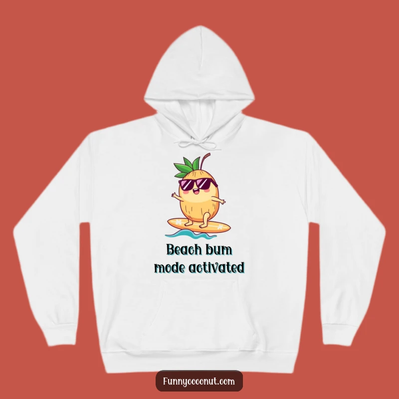 Funny Hoodie: Cool Surfing Coconut - Cozy & Humorous Beach Gift for Him/Her