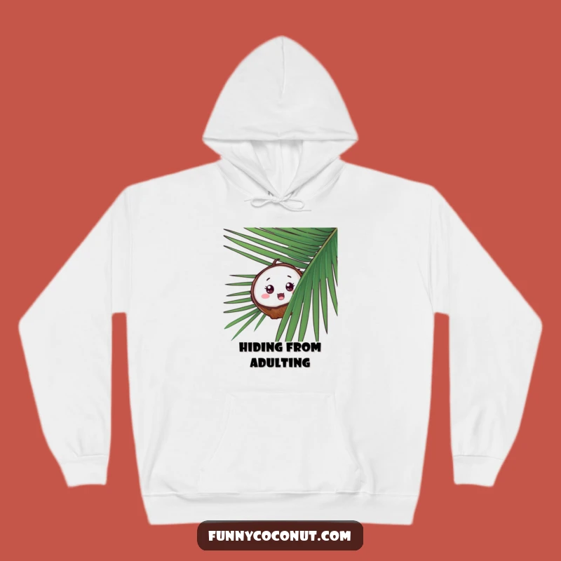 Funny Surprised Coconut Hoodie, Cozy Tropical Mystery, Hilarious Gift