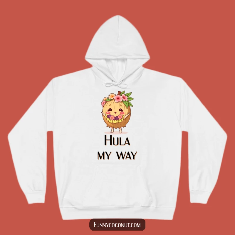 Cozy Funny Hula Coconut Hoodie - Tropical Dance Sweatshirt