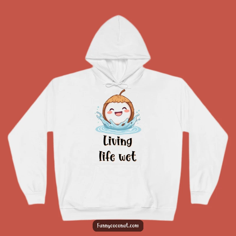 Funny Hoodie: Splashing Coconut - Cozy & Humorous Water Fun Gift