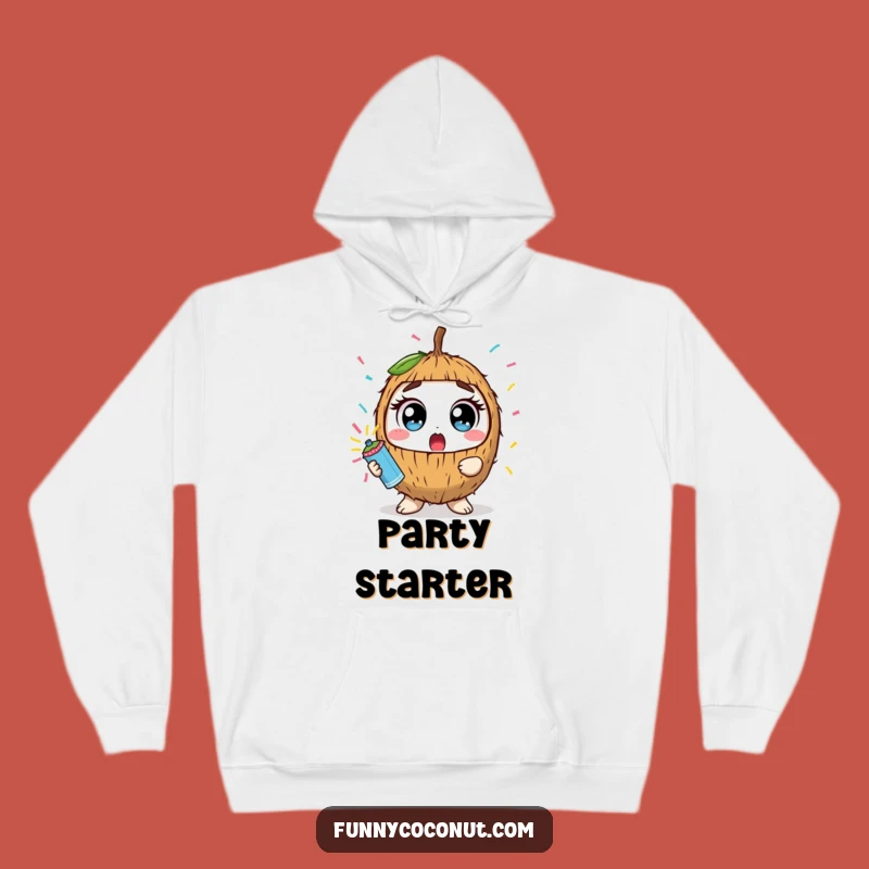 Cozy Funny Surprised Coconut Hoodie: Warm Up for Surprise Fun