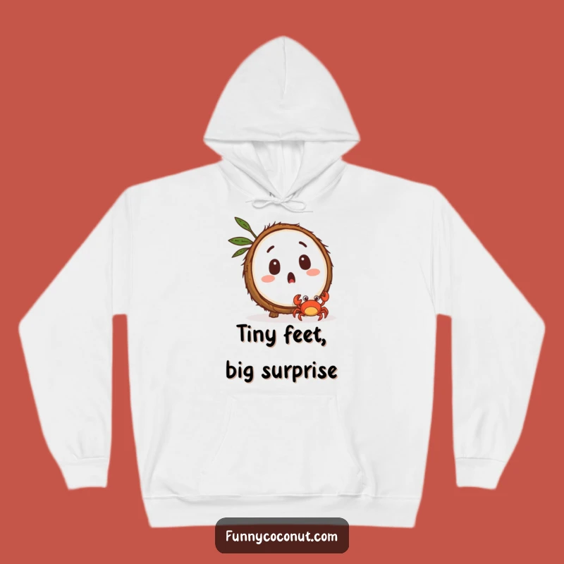 Funny Coconut Crab Surprise Hoodie: Cozy Shocked Wear