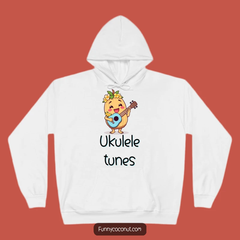 Funny Jovial Coconut Ukulele Hoodie - Cozy & Hilarious Tropical Apparel