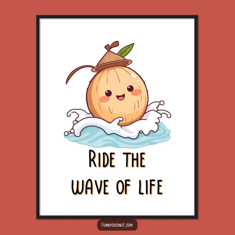 Free Printable Wall Art: Bobbing Coconut Hat, Hilarious Downloadable Ocean-Themed Decor