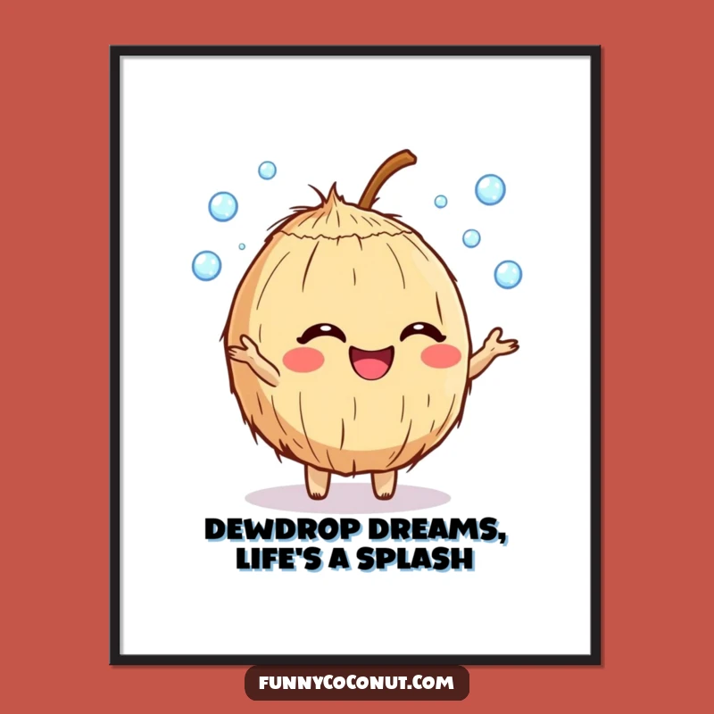 Free Printable Wall Art: Giggling Coconut Juggling - Funny Downloadable Art