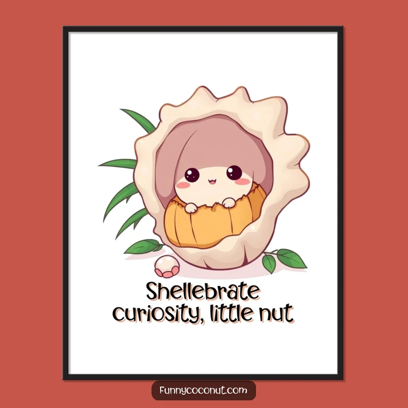 Funny Free Printable Wall Art: Curious Coconut Peeks, Hilarious Downloadable Decor!