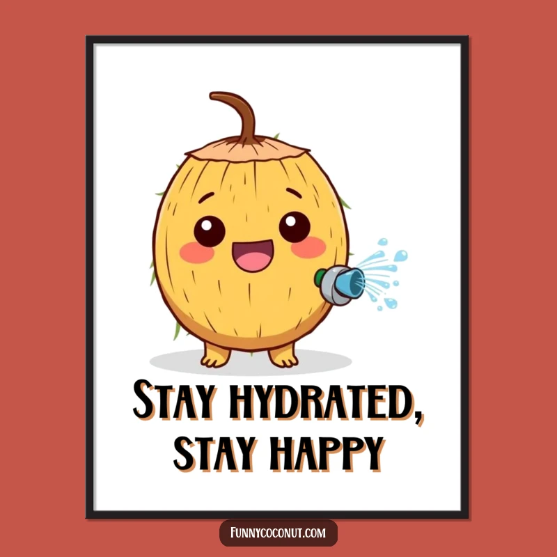 Free Printable Wall Art: Spraying Coconut Decor for a Refreshing & Fun Vibe