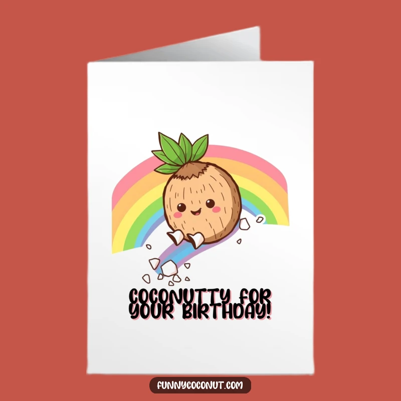 Free Printable Funny Coconut Rainbow Birthday Card - Downloadable DIY Gift
